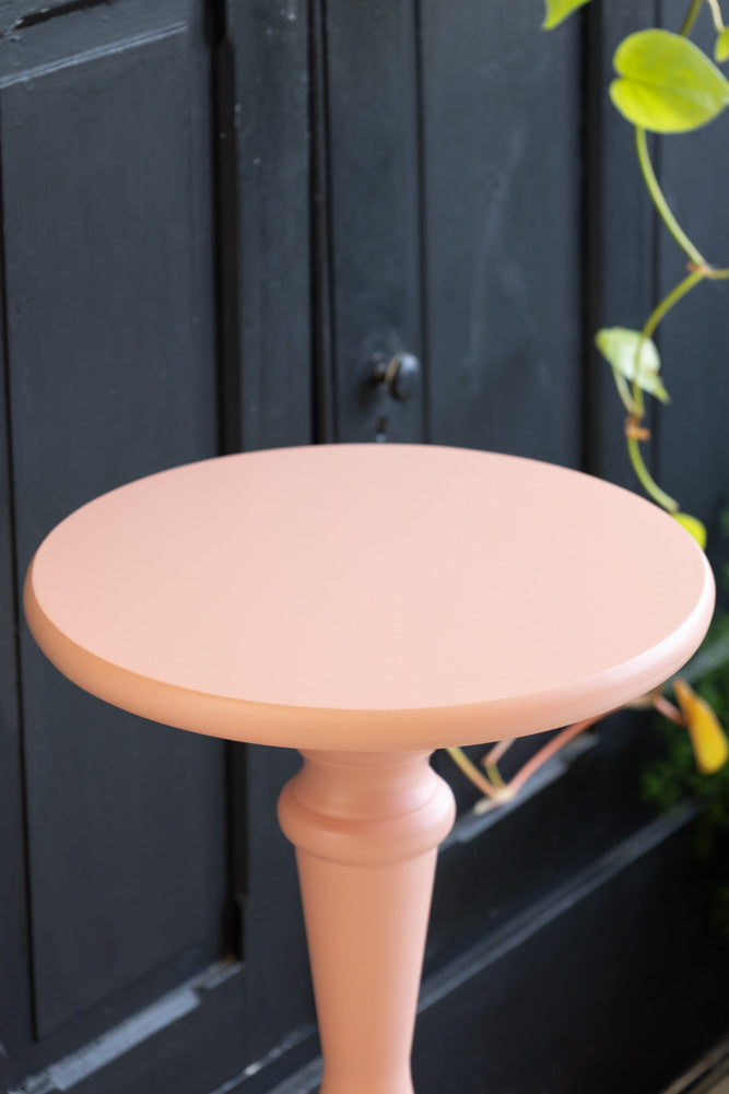 Wood Turned Pink Side Table