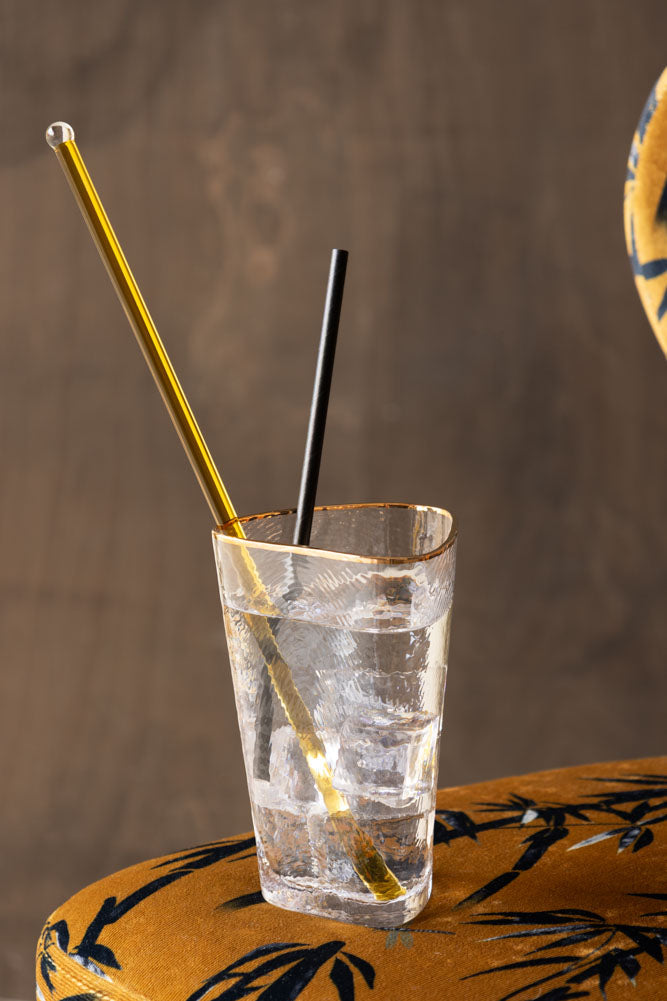 Yellow Glass Cocktail Stirrer