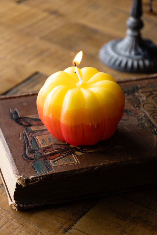 Yellow Ombre Pumpkin Candle