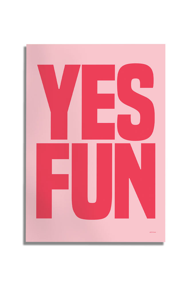Yes Fun Pink & Red Art Print - Unframed