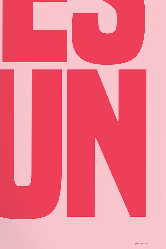 Yes Fun Pink & Red Art Print - Unframed