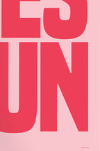 Yes Fun Pink & Red Art Print - Unframed