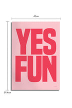 Yes Fun Pink & Red Art Print - Unframed