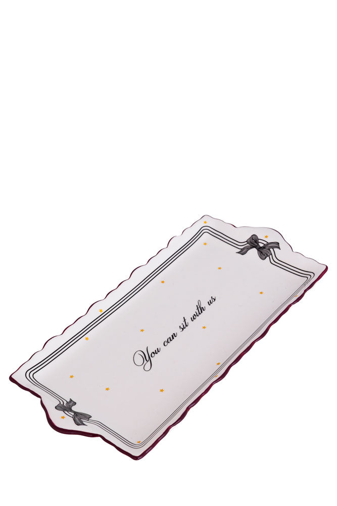 You Can Sit With Us Detailed Ceramic Serving Plate