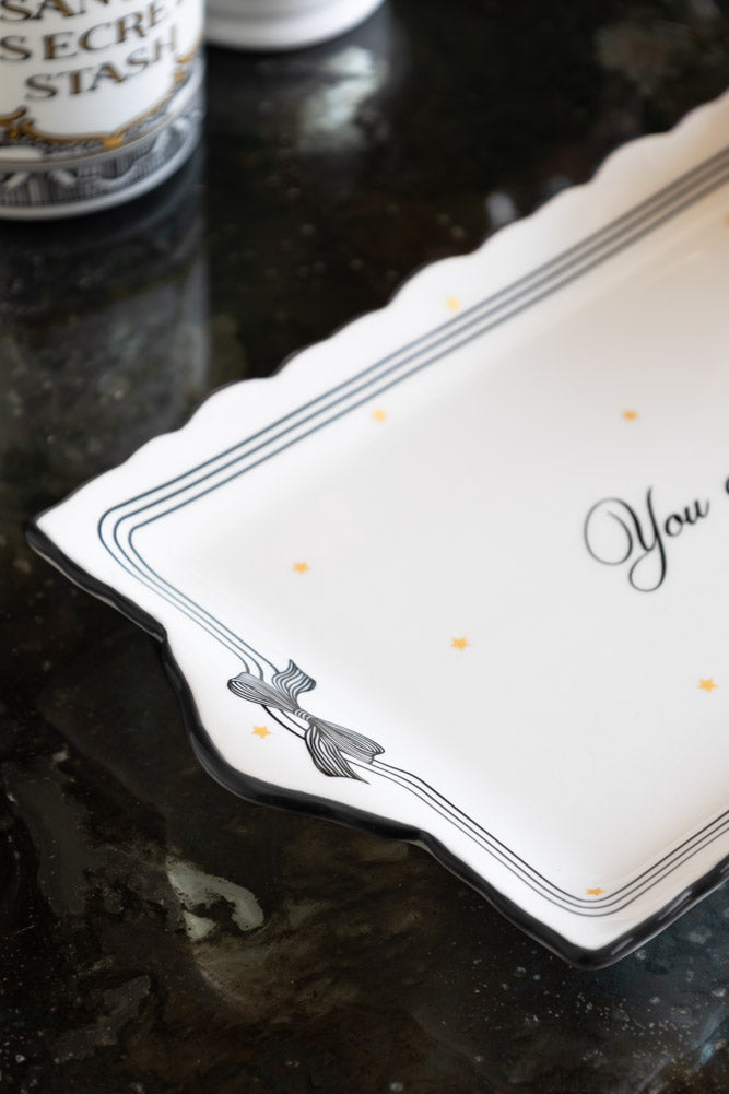 You Can Sit With Us Detailed Ceramic Serving Plate