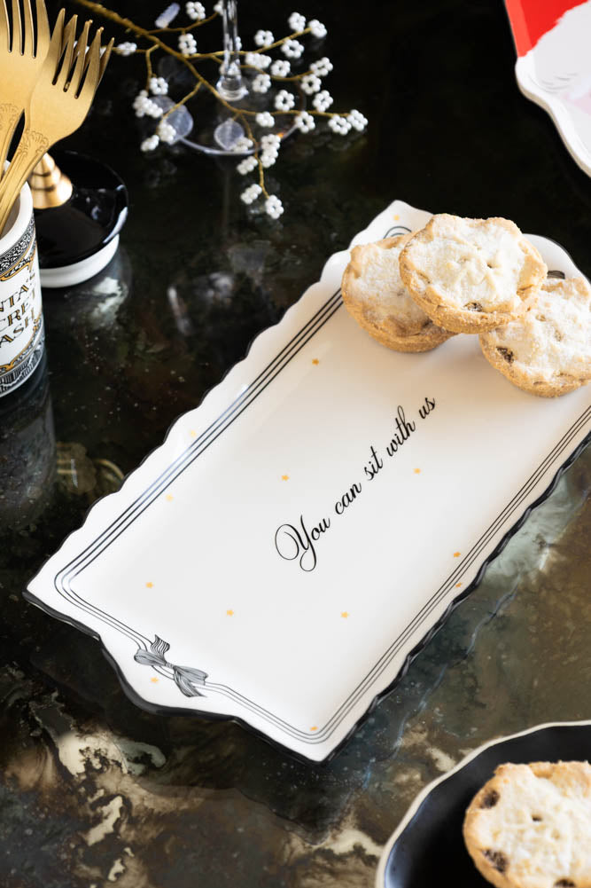 You Can Sit With Us Detailed Ceramic Serving Plate