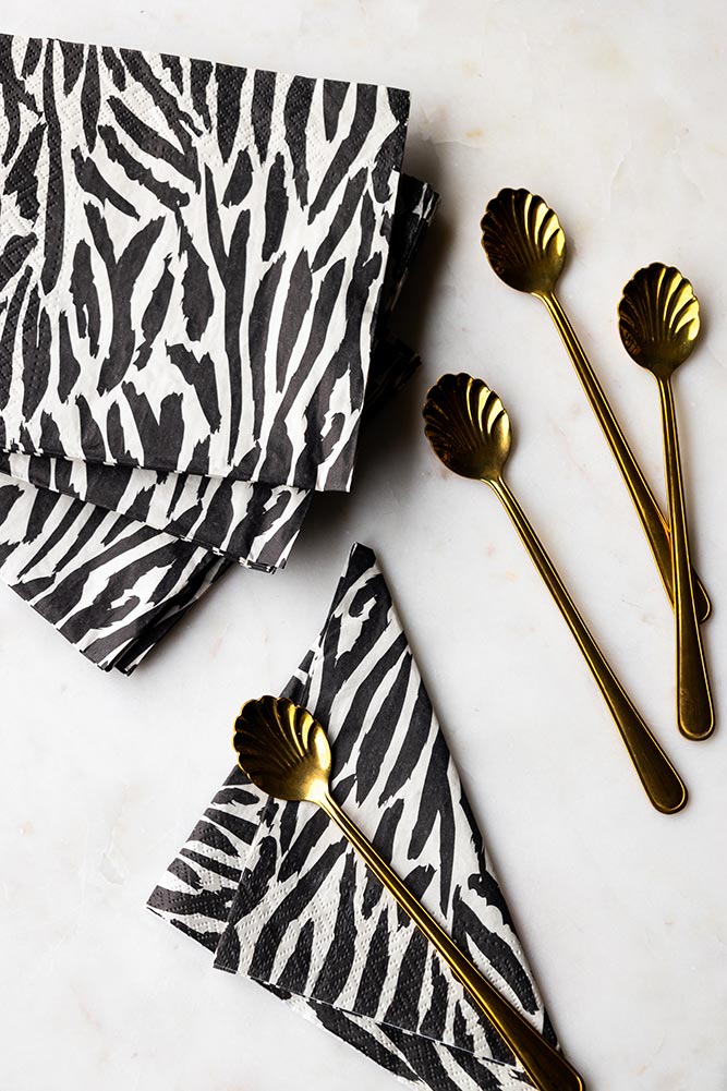 Zebra Print Napkins - Pack Of 20