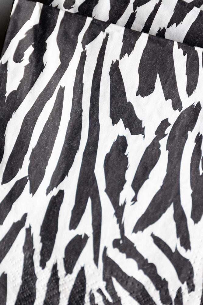 Zebra Print Napkins - Pack Of 20