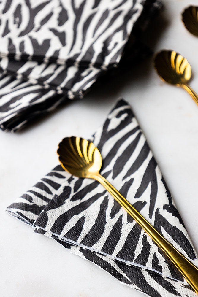 Zebra Print Napkins - Pack Of 20