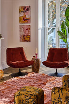 Burnt Orange Velvet Swivel Chair