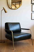 Dark Green Leather Club Chair