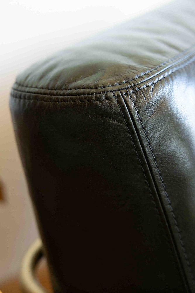 Dark Green Leather Club Chair