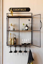 Industrial Wine Wall Shelving Unit