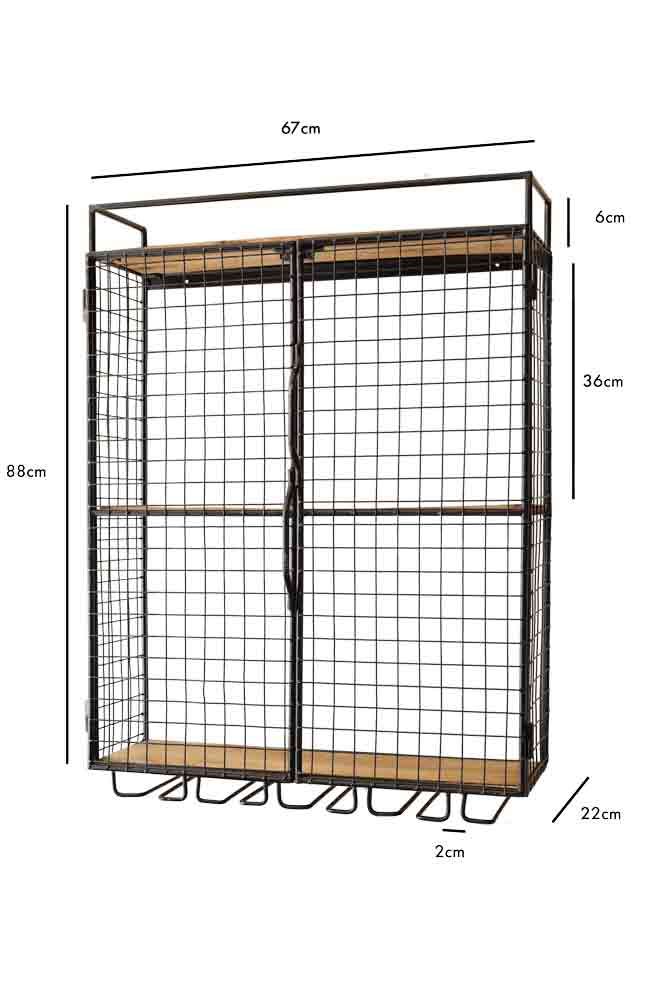 Industrial Wine Wall Shelving Unit
