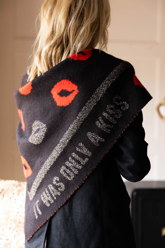 Red Printed Lips Scarf