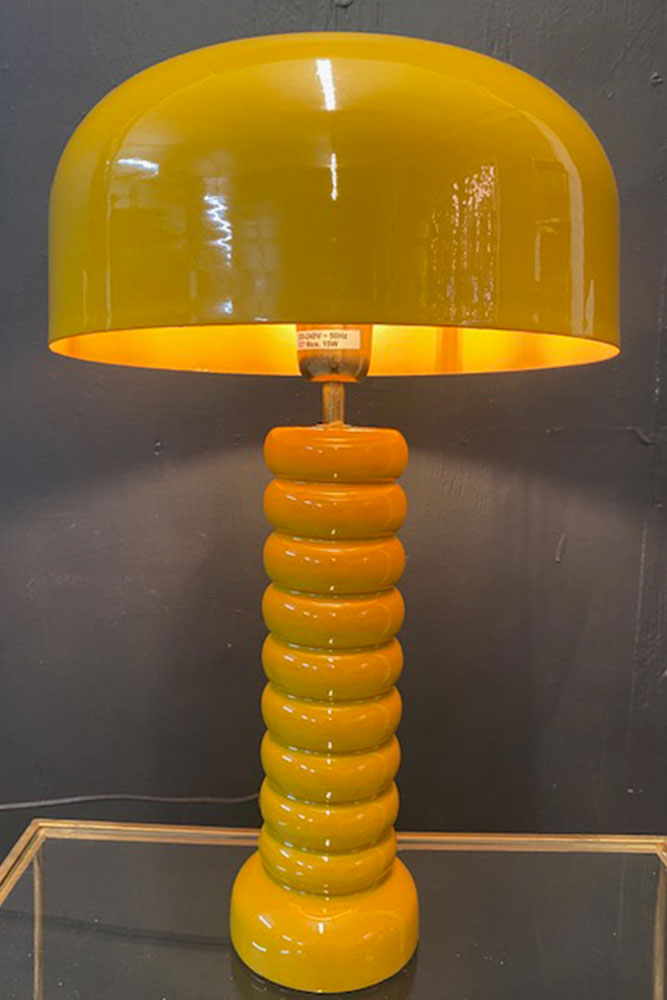 Modern Metal Mustard Table Lamp - SECONDS