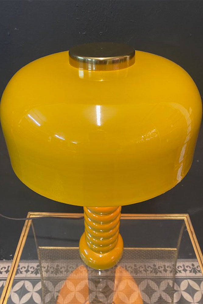 Modern Metal Mustard Table Lamp - SECONDS