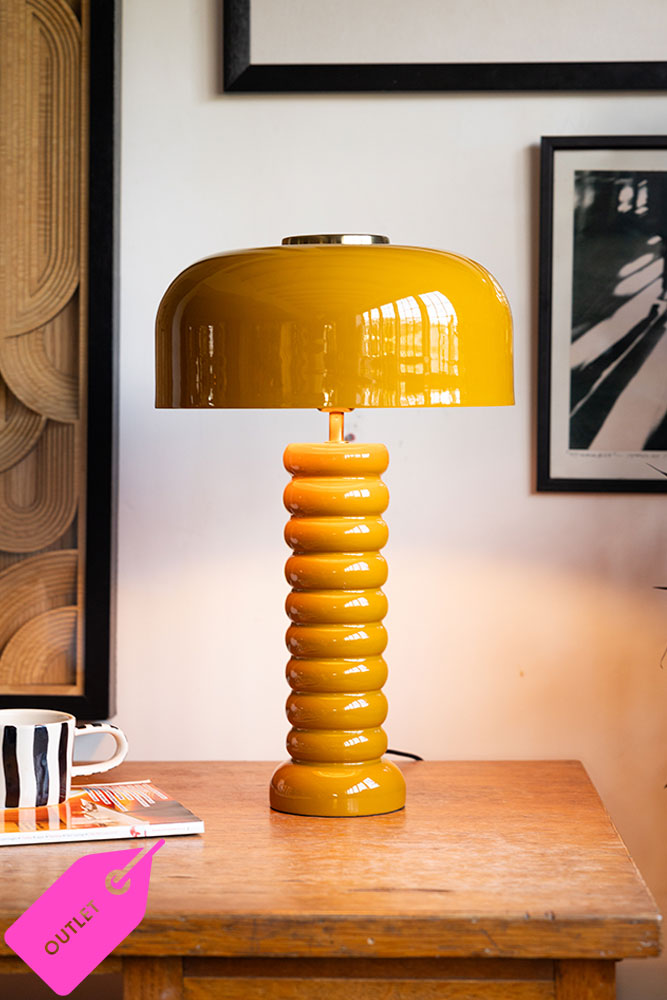 Modern Metal Mustard Table Lamp - SECONDS
