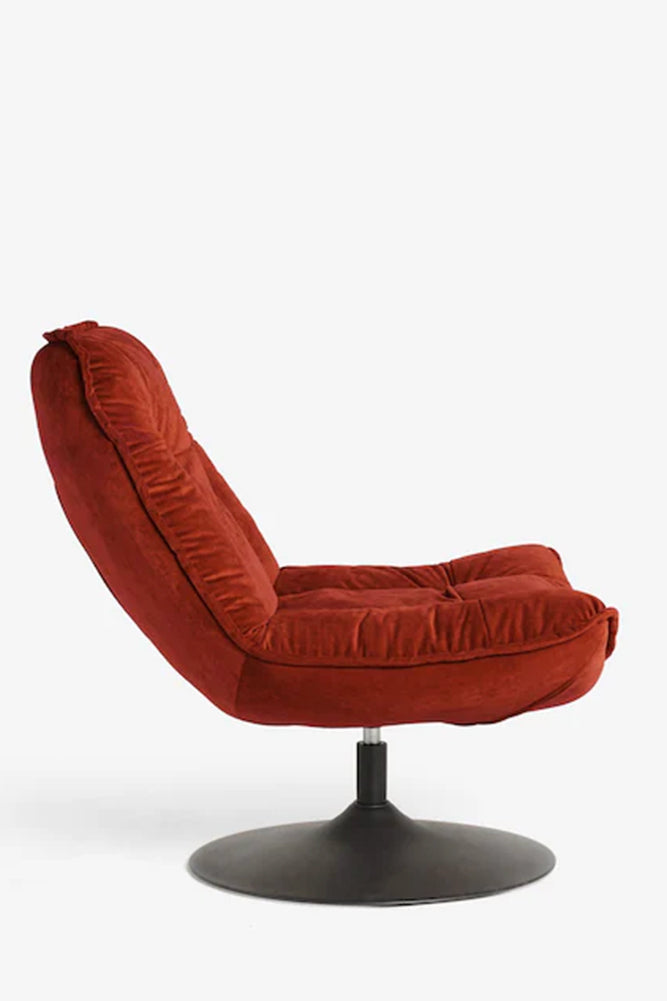 Burnt Orange Velvet Swivel Chair