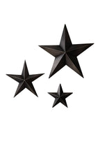 Set Of 3 Black Metal Stars - SECONDS