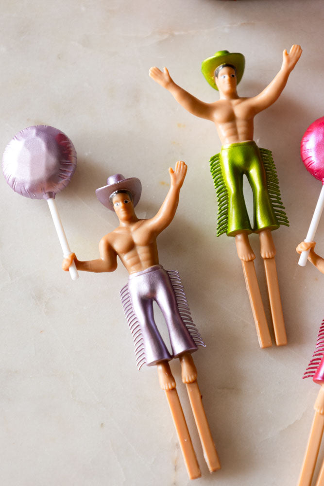 Set of 4 Cowboy Cake Toppers