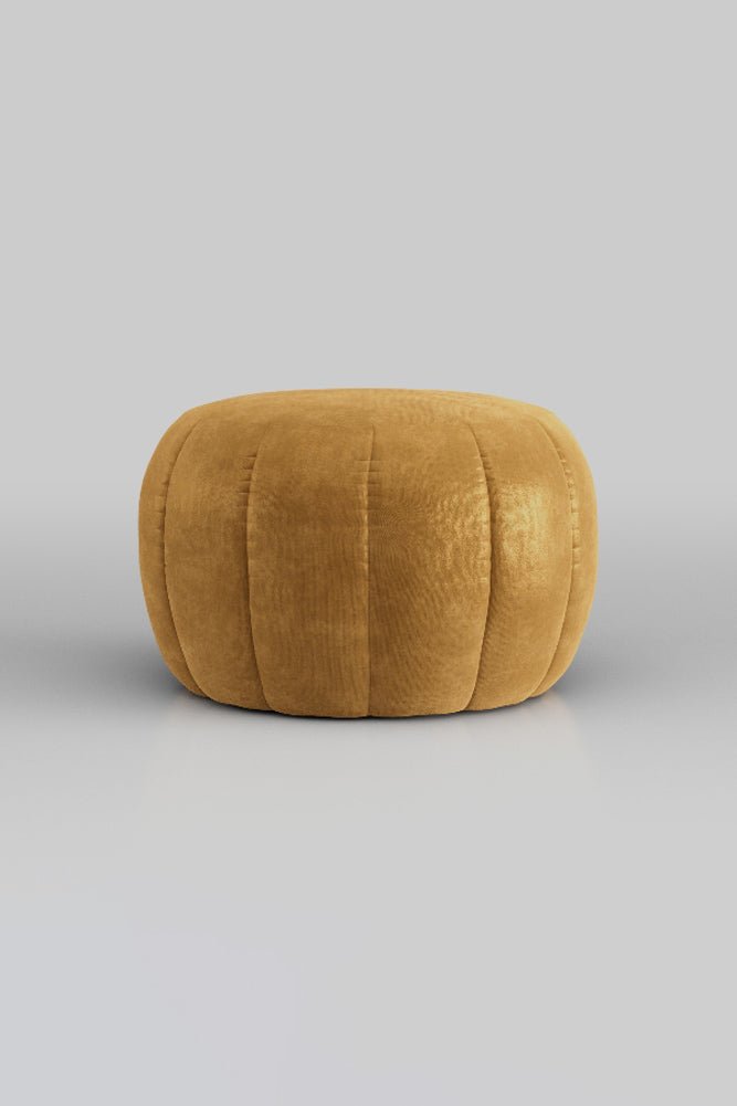 The Bowie Stool In Luxe Needlecord Velvet Golden Glow