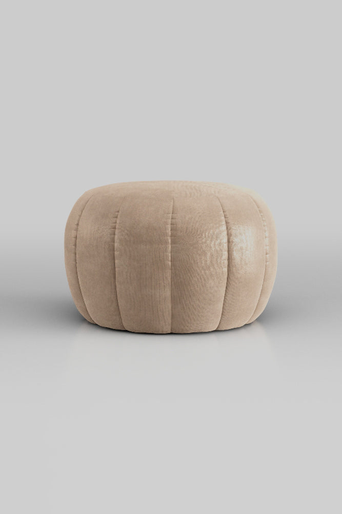 The Bowie Stool In Luxe Needlecord Velvet Natural Whisper