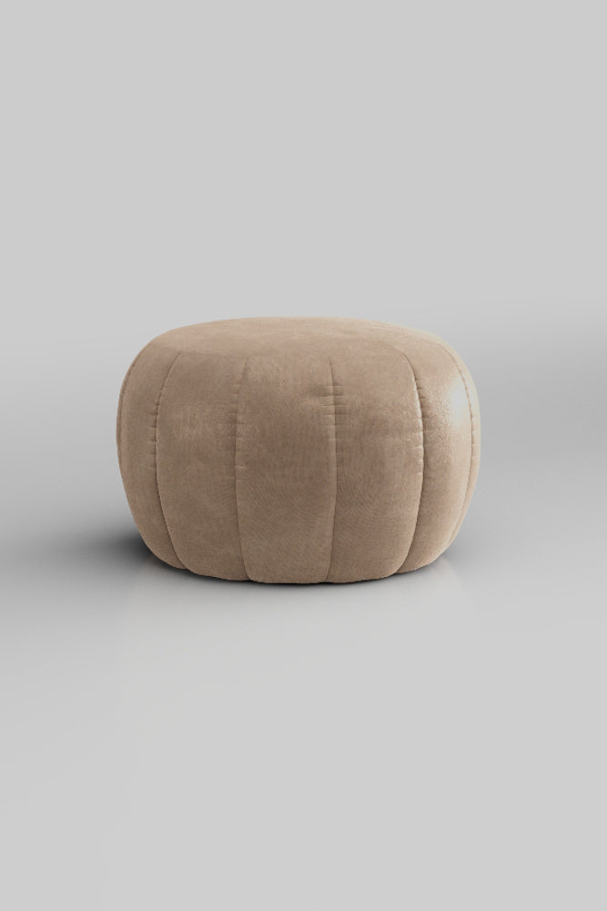 The Bowie Stool In Luxe Needlecord Velvet Natural Whisper
