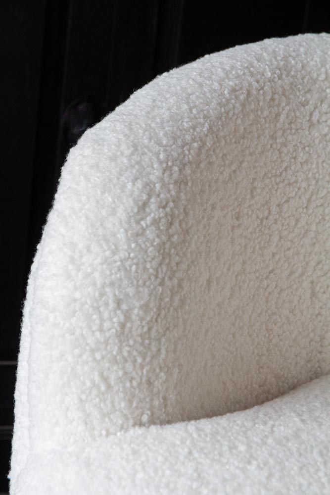 White Teddy Armchair With Gold Legs