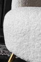 White Teddy Armchair With Gold Legs