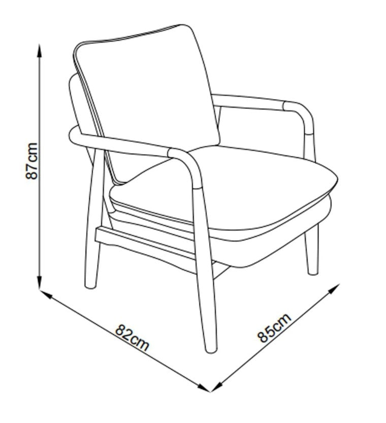 Celeste Hearts and Flowers Natural Accent Chair