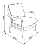 Celeste Hearts and Flowers Natural Accent Chair