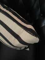 Monochrome Striped Velvet Cushion Cover - SECONDS