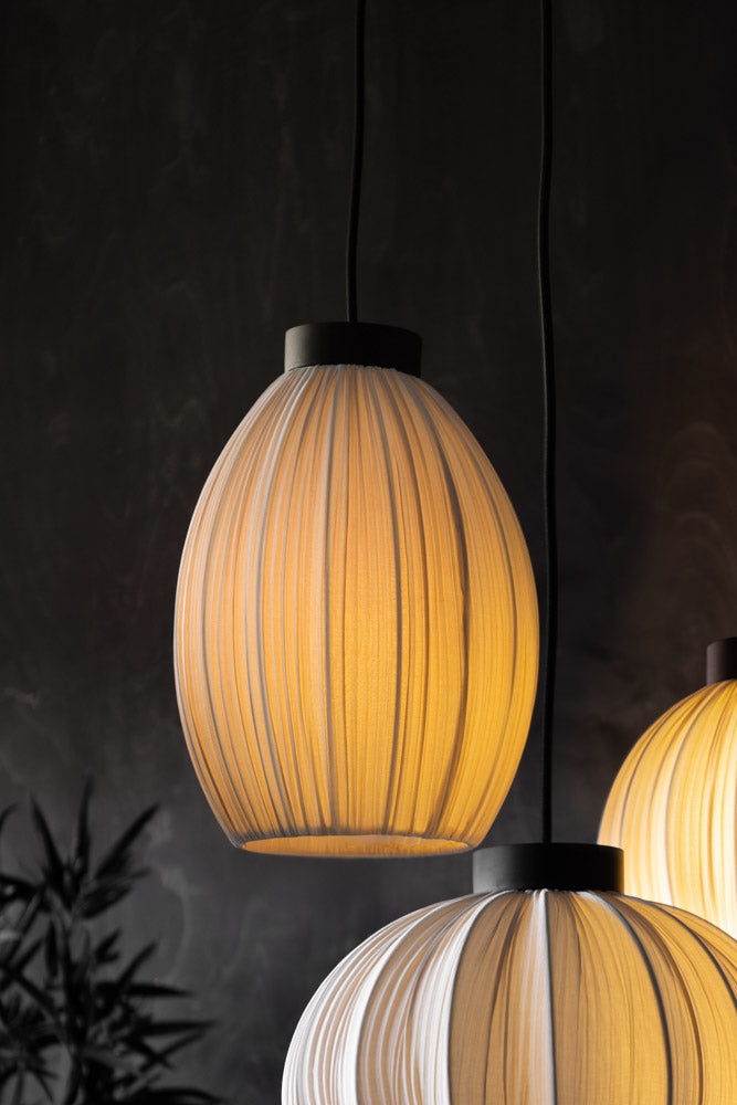 Natural Pleated Cluster Ceiling Light